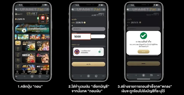 ขั้นตอนการถอนเงิน ufabet